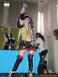 Posing on stage in Tira. 