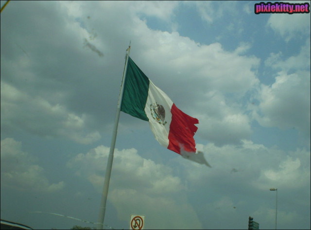 The Mexican flag on the way to the beach on saturday afternoon. 
