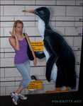 Me so short, Penguin so tall. 