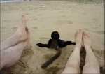 Hamham chilling with us on the beach